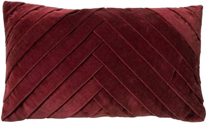 Dutch Decor FEMM Kussenhoes 30x50 cm velvet effen kleur Merlot rood