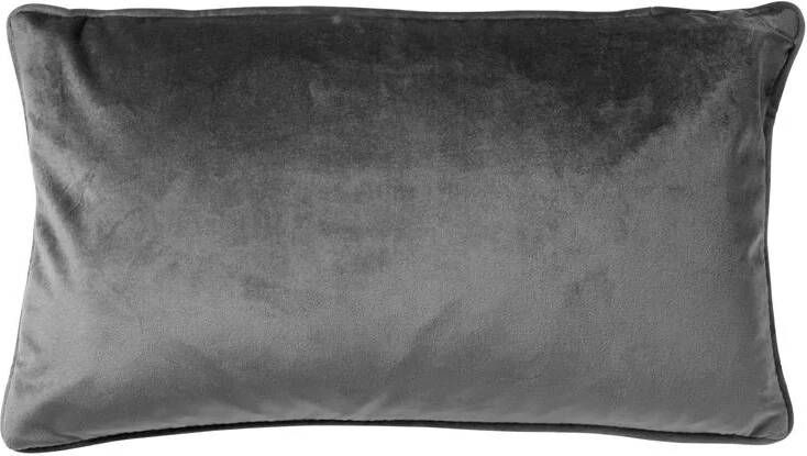 Dutch Decor FINN Kussenhoes 30x50 cm velvet lendekussen Charcoal Gray antraciet