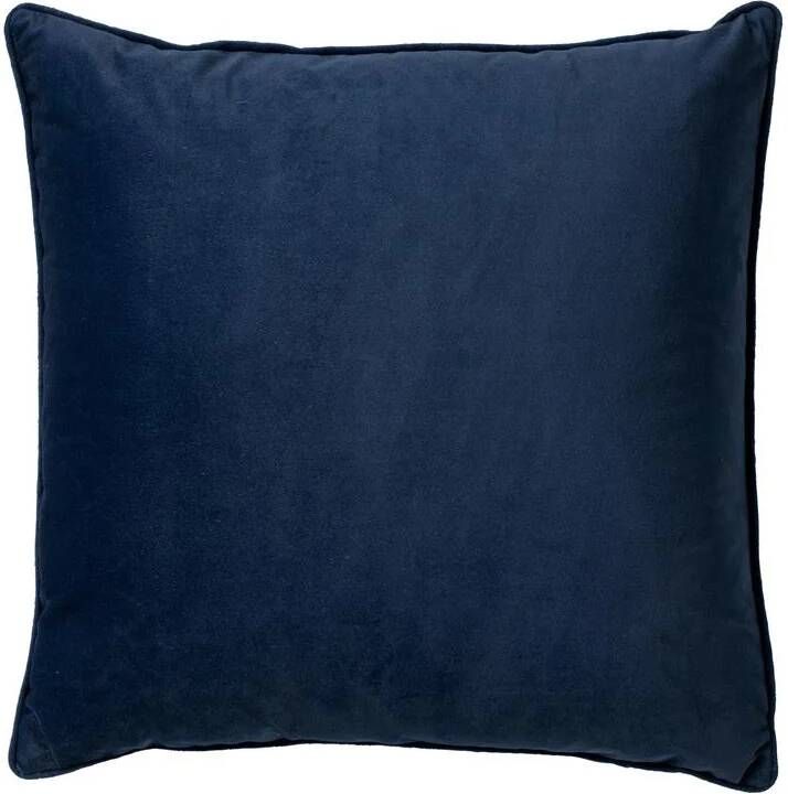 Dutch Decor FINN Kussenhoes 45x45 cm velvet effen kleur Insignia Blue donkerblauw
