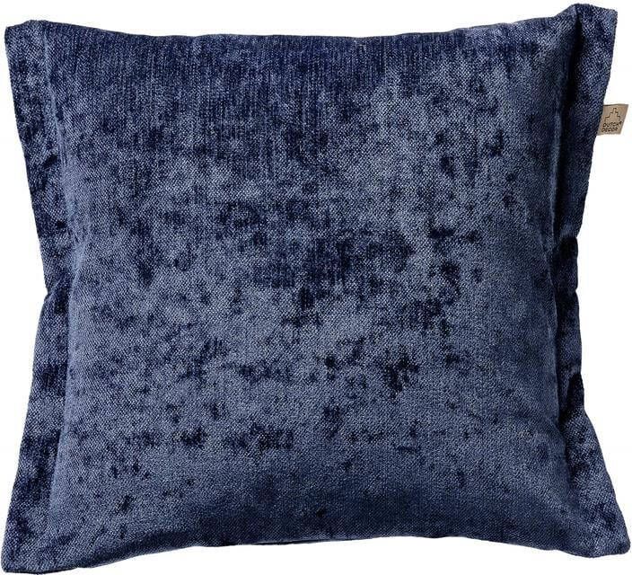 Dutch Decor LEWIS Kussenhoes 45x45 cm fluweel met sierrand Insignia Blue donkerblauw