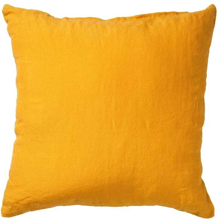 Dutch Decor LINN Kussenhoes 45x45 cm 100% linnen effen kleur Golden Glow geel