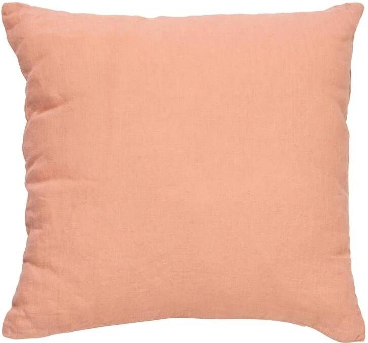 Dutch Decor LINN Kussenhoes 45x45 cm 100% linnen effen kleur Muted Clay roze