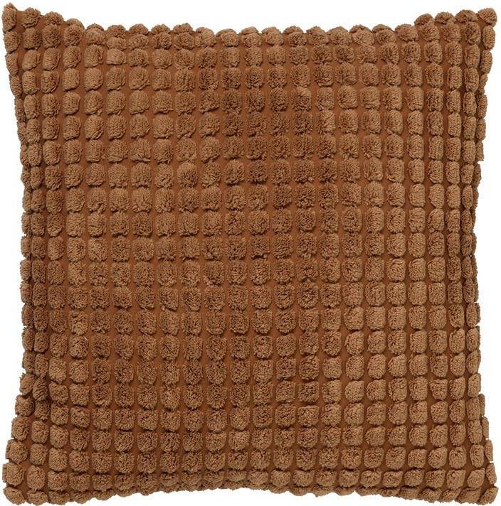 Dutch Decor ROME Kussenhoes 45x45 cm 100% polyester effen kleur Tobacco Brown bruin