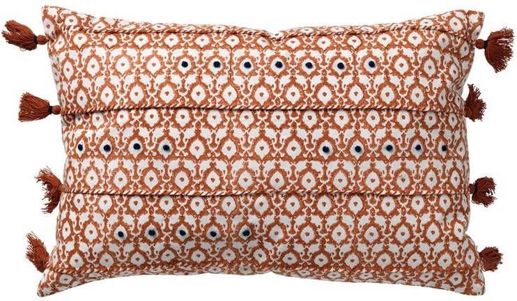 Dutch Decor TEQUILA Kussenhoes 40x60 cm 100% katoen met flosjes Potters Clay oranje