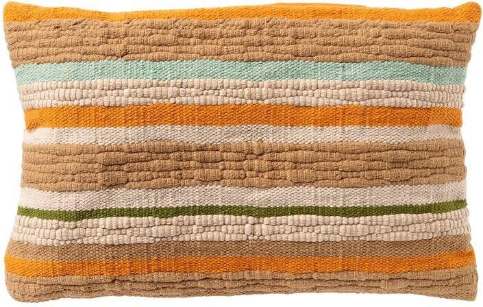 Dutch Decor MANTE Kussenhoes 30x50 cm natuurlijke look strepen Peach Caramel multicolor