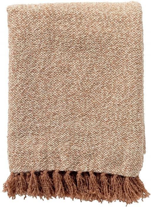 Dutch Decor SALLY Plaid 140x180 cm zacht franjes Cork roze