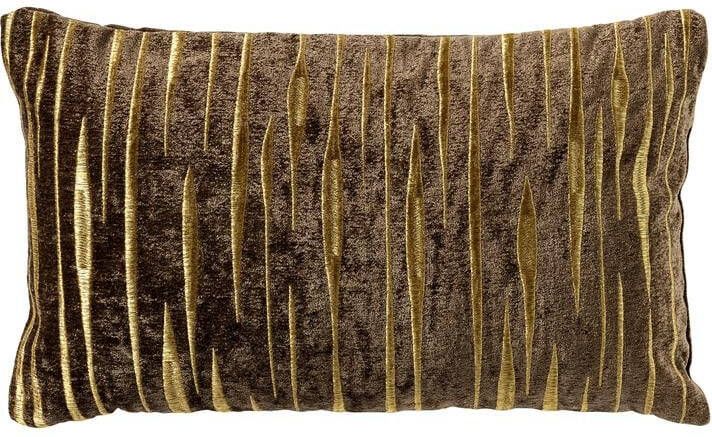 Dutch Decor CONNOR Sierkussen 30x50 cm met subtiel goud accent Shitake bruin en goud