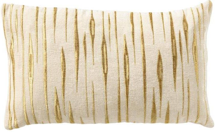 Dutch Decor CONNOR Sierkussen 30x50 cm met subtiel goud accent Snow White wit en goud