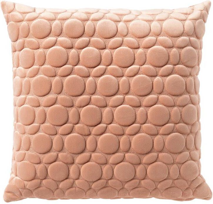 Dutch Decor KAISA Sierkussen 45x45 cm 3D print effen kleur Pink Sand roze