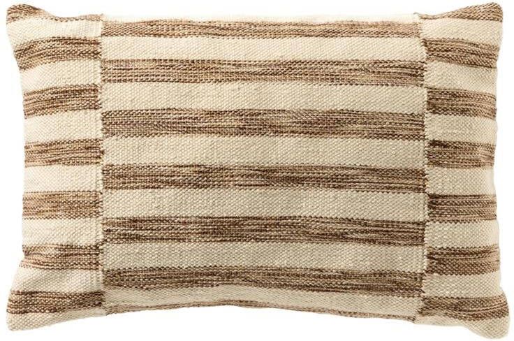 Dutch Decor ANDREAS Sierkussen 40x60 cm met kussenhoes van 80% recycled polyester Snow White wit en bruin