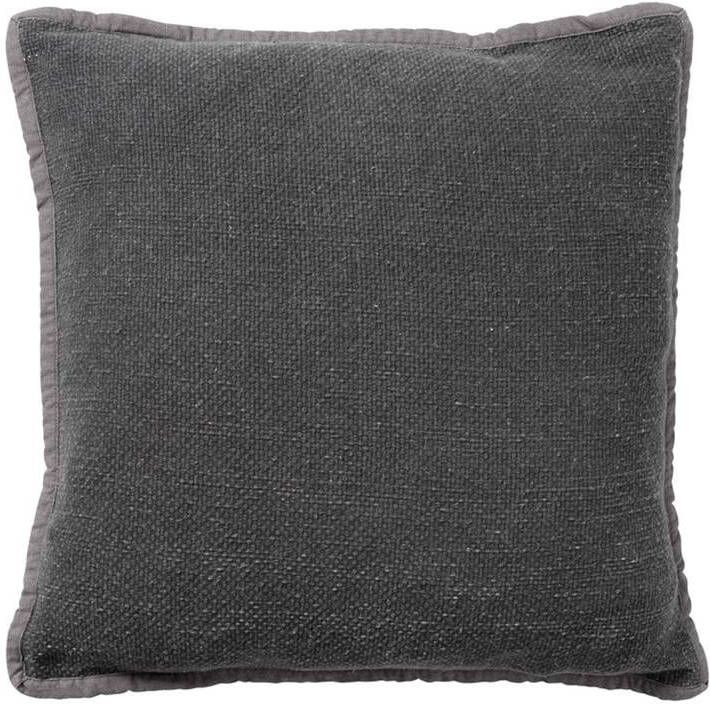Dutch Decor BOWIE Sierkussen 45x45 cm van gewassen katoen Charcoal Gray antraciet