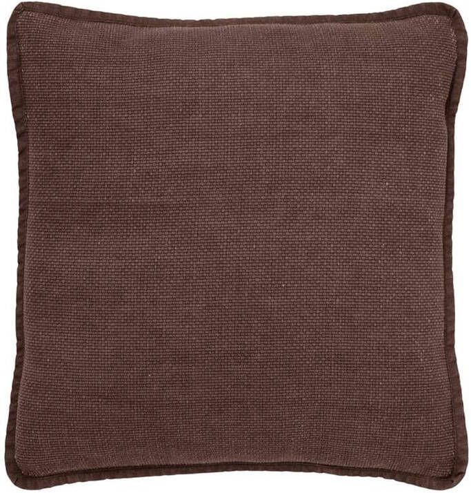 Dutch Decor BOWIE Sierkussen 45x45 cm van gewassen katoen Chocolate Martini donkerbruin