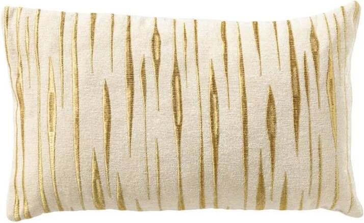 Dutch Decor CONNOR Sierkussen 30x50 cm met subtiel goud accent Snow White wit en goud