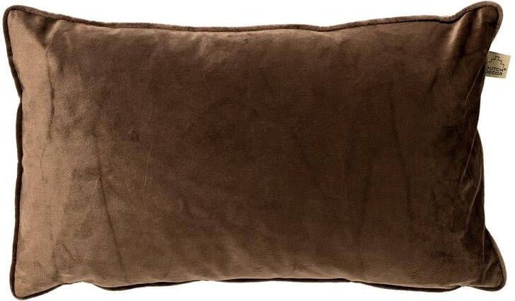Dutch Decor FINN Sierkussen 40x60 cm velvet effen kleur Chocolate Martini donkerbruin