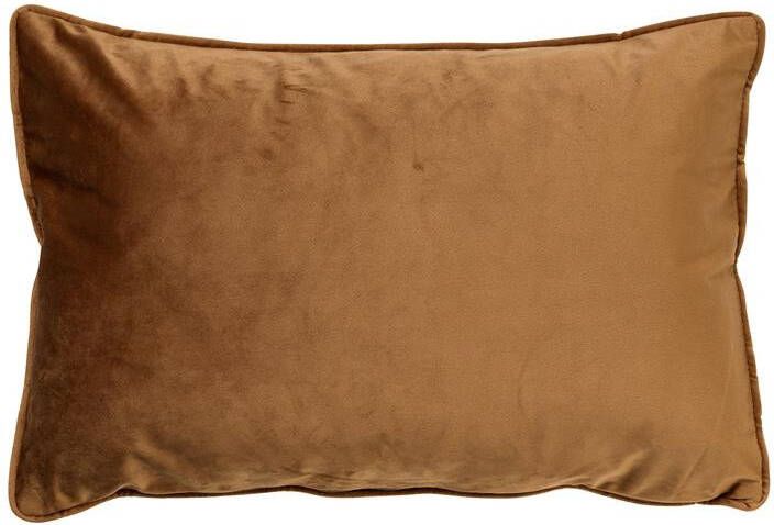 Dutch Decor FINN Sierkussen 40x60 cm velvet effen kleur Tobacco Brown bruin
