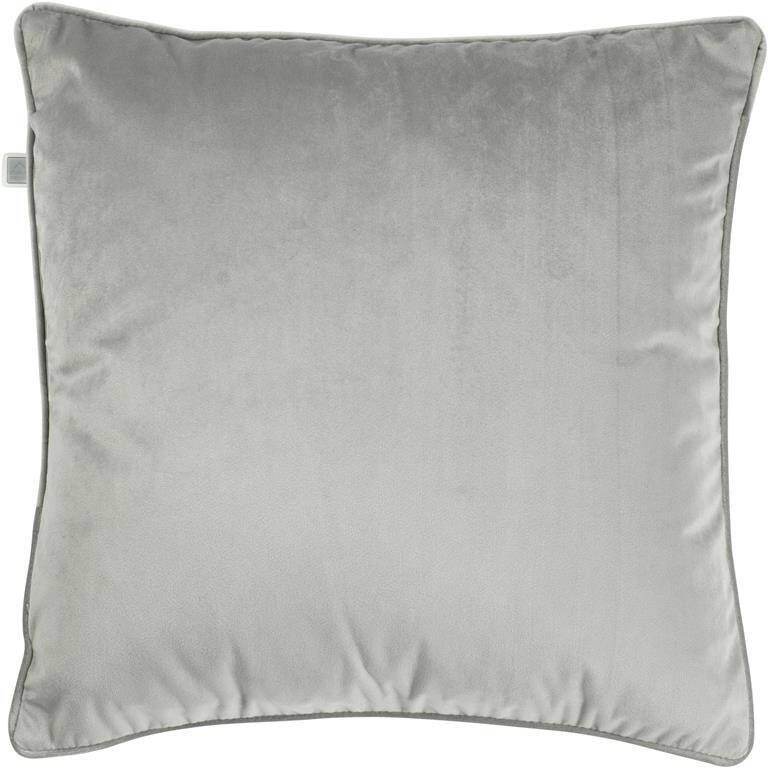Dutch Decor FINN Sierkussen 45x45 cm velvet effen kleur Micro Chip lichtgrijs