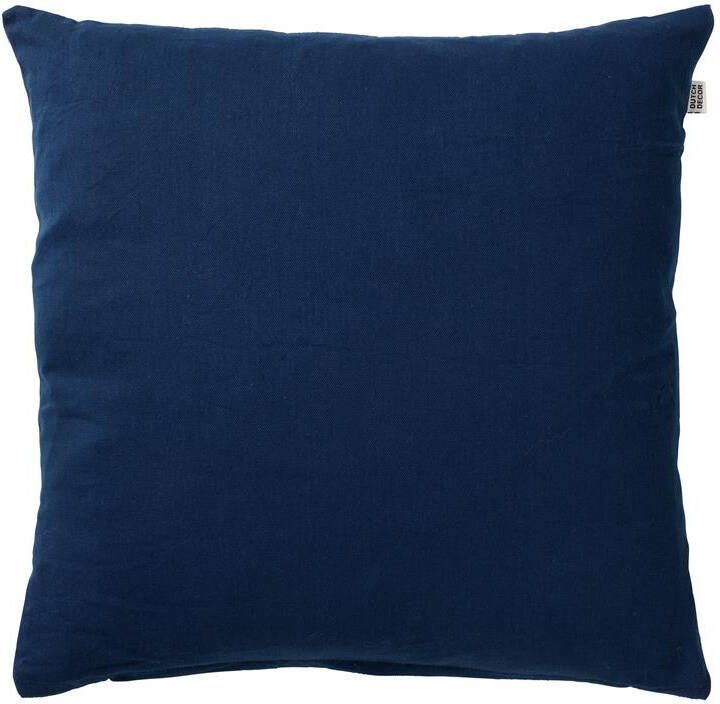 Dutch Decor JAMES Sierkussen 45x45 cm duurzaam katoen effen kleur Insignia Blue donkerblauw