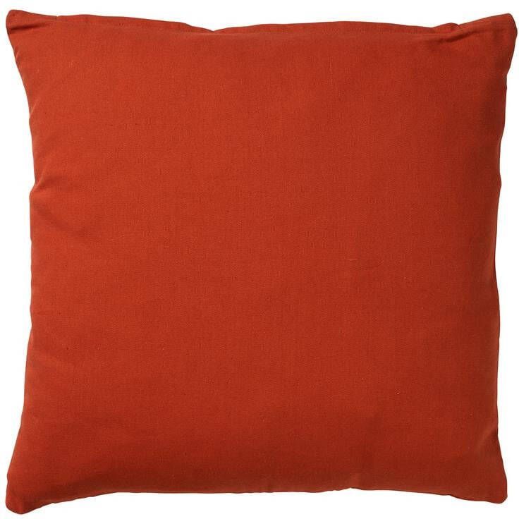 Dutch Decor JAMES Sierkussen 45x45 cm duurzaam katoen effen kleur Potters Clay oranje