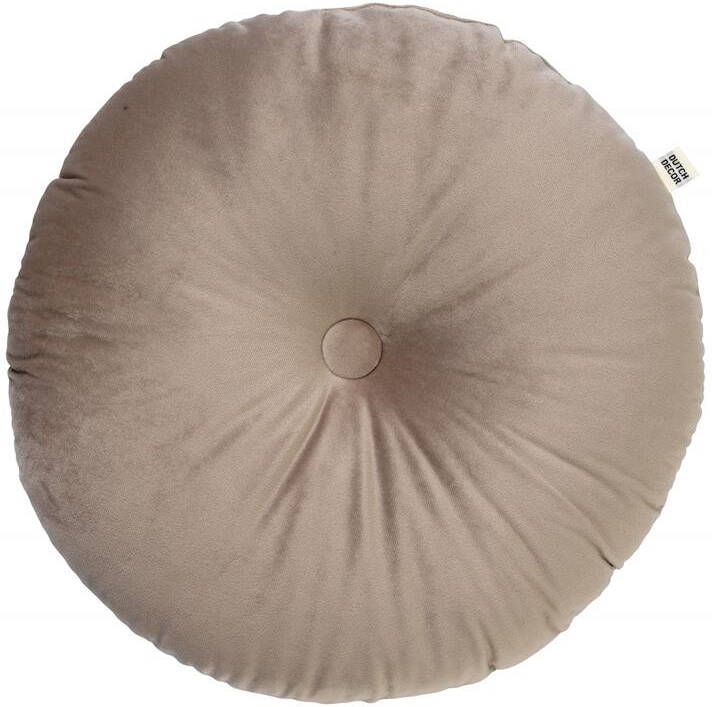Dutch Decor OLLY Sierkussen rond velvet Ø40 cm Pumice Stone beige
