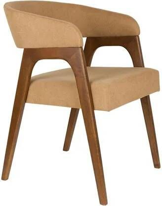 Dutchbone Eetkamerstoel Adamello Essenfineer en stof Beige