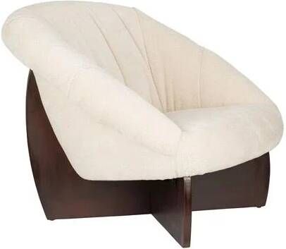 Dutchbone Fauteuil Emilius Bouclé en rubberhout Beige