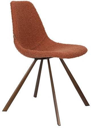 Dutchbone Franky Eetkamerstoelen Bouclé Terra Set van 2 Zwart