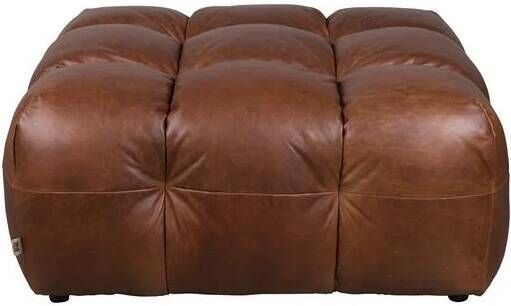 Dutchbone Hackman Hocker Leer Chocolade Bruin