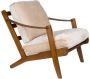 Dutchbone Fauteuil Washington Mangohout en geweven stof Beige - Thumbnail 1