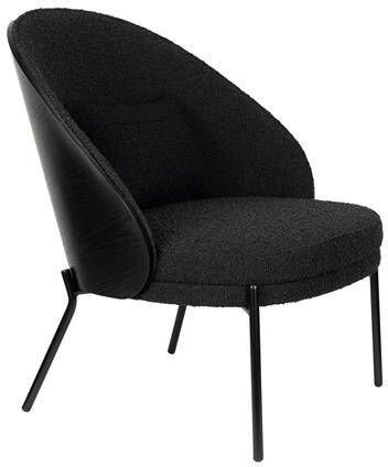 Dutchbone Fauteuil Rodin Essenhout en bouclé Zwart