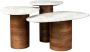 Dutchbone Organische Bijzettafel Suki Marmer en mangohout Set van 3 stuks Wit - Thumbnail 1