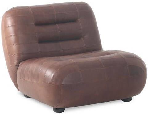 Dutchbone Wyatt Fauteuil Leer Chocolade Bruin