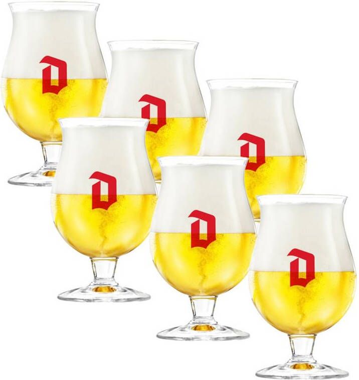 Duvel Bierglazen op Voet 33cl 6 stuks Bier Glas Bolle Vorm