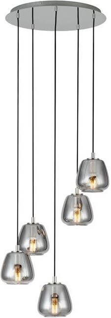 EGLO  Albarino Hanglamp - 5 lichts - Ø55 5 cm - E27 - Chroom