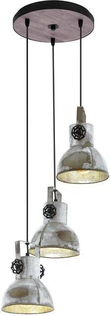 Eglo Barnstaple hanglamp 3-lichts E27 bruin-patina black oud-zink-look