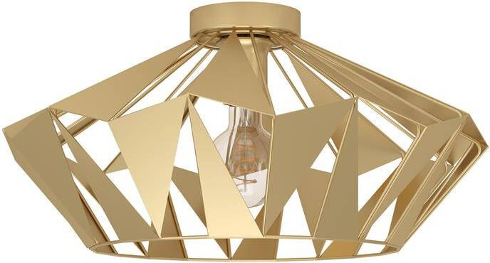 EGLO Plafondlamp CARLTON Plafondlamp in retro ontwerp vintage woonkamerlamp metaal in goud (1 stuk)