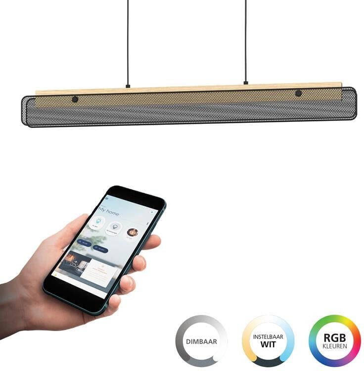 EGLO connect.z Kokomo-Z Hanglamp 99 cm Zwart|Bruin|Wit RGB