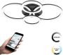 EGLO Plafondlamp PARRAPOS-Z Deckenlampe schwarz TuneableWhite ZigBee 3.0 Disco-Modus Plafondlamp in zwart van staal 41W warmwit koudwit (1 stuk) - Thumbnail 3