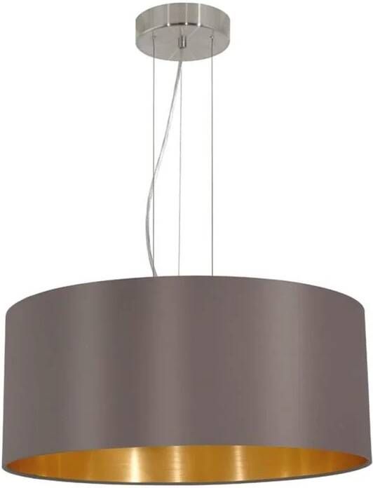 Eglo Maserlo Hanglamp 3 Lichts Ø530mm. Nikkel-Mat Cappucino Goud