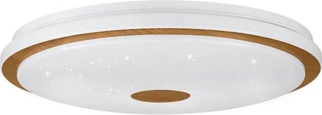 EGLO Plafondlamp LANCIANO 1 Plafondlamp in wit en bruin van staal hout 35W (1 stuk)