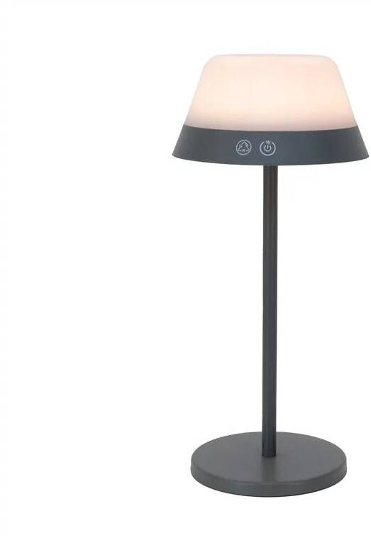 EGLO Meggiano Tafellamp Aanraakdimmer Draadloos 32 cm Grijs|Wit Instelbaar RGB & wit licht Oplaadbaar Buiten en Binnen