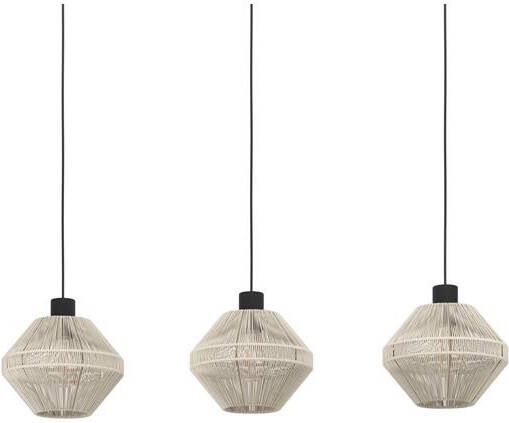 EGLO Midsumer Hanglamp 3 x E27 92 cm Zwart|Crème Textiel