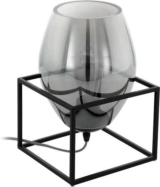 Eglo Olival 1 tafellamp E27 1-lichts zwart rookglas