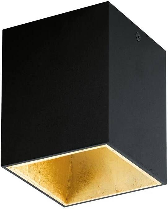EGLO Plafondlamp POLASSO Plafondlamp opbouwlamp van metaal in zwart en goud 10x10 cm (1 stuk)