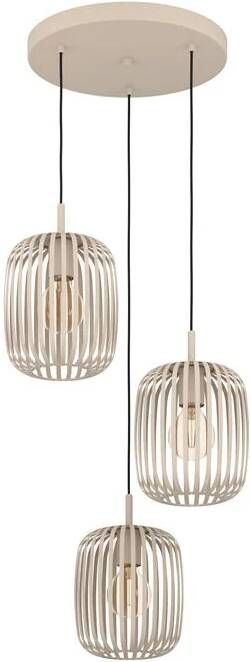 EGLO Hanglamp ROMAZZINA hanglamp eettafellamp zandkleurig metaal E27 Hanglamp woonkamer modern ballonvormige lampenkap 110x46cm (1 stuk) - Foto 8