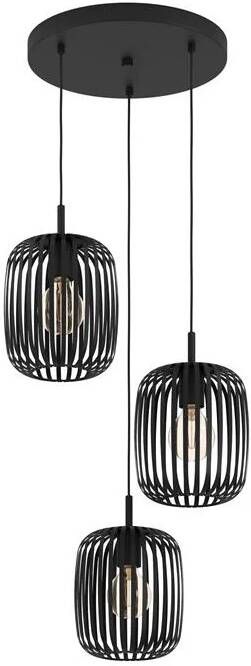 EGLO Hanglamp ROMAZZINA hanglamp eettafellamp zandkleurig metaal E27 Hanglamp woonkamer modern ballonvormige lampenkap 110x46cm (1 stuk) - Foto 8