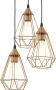 Eglo Tarbes Hanglamp Draadlamp 3 Lichts Ø310mm. Zwart Koperkleurig - Thumbnail 2