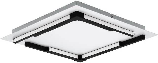 EGLO Plafondlamp ZAMPOTE Plafondlamp in wit en zwart van alu staal 25W warmwit (1 stuk)