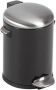 EKO Belle Deluxe pedaalemmer 5 liter Steel Plastic zwart glanzend mat RVS - Thumbnail 1