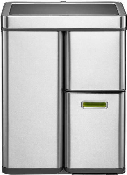 EKO Mirage Plus Sensor Afvalscheider Prullenbak 30 + 15 + 15 l Mat RVS Fingerprintproof - Foto 2