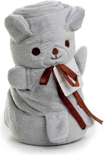 Elegance Baby Kinder Flanel Fleece Knuffel Deken Beer grijs 75x100cm